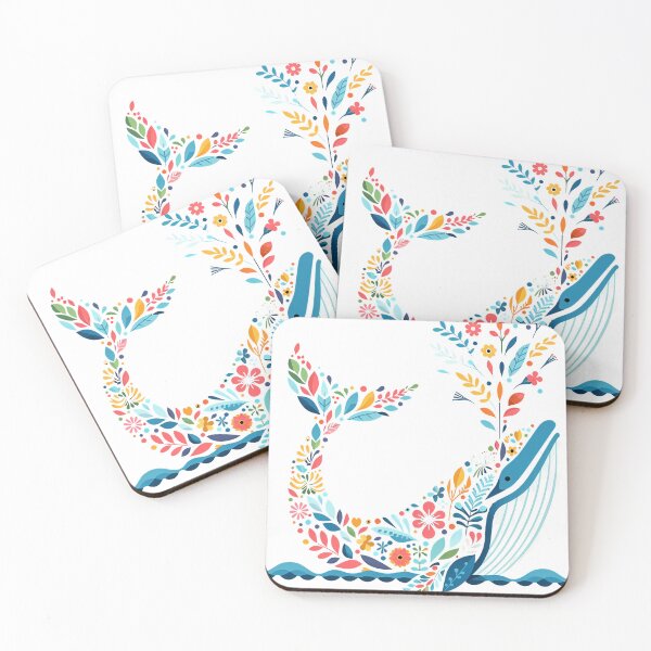 Artikelvorschau, Ocean Bloom Blauwal - Skandinavische Volkskunst von heidiannemorris © entworfen und verkauft von FOLK ART FUSION by heidiannemorris.
