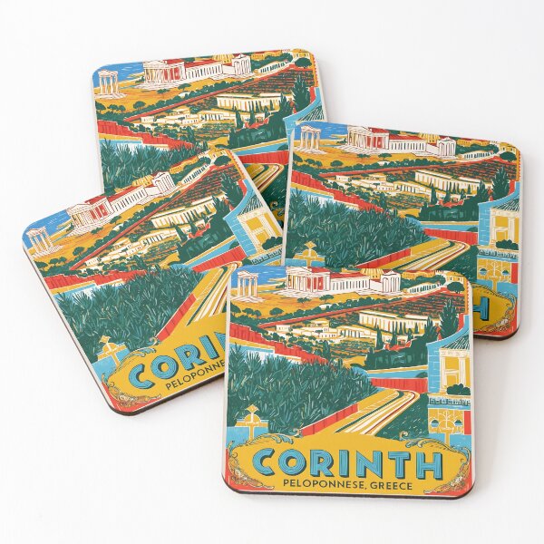 Item preview, Corinth Peloponnese Greece Vintage Travel Retro Tourism designed and sold by TravelersGems.