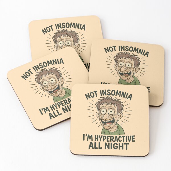 Item preview, Not Insomnia – Hyperactive All Night Funny Meme Cartoon designed and sold by Just Meaningful.