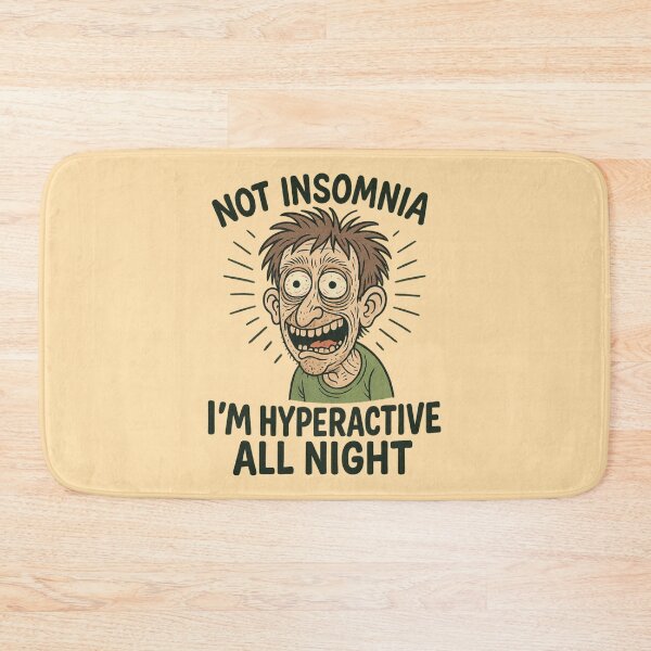 Item preview, Not Insomnia – Hyperactive All Night Funny Meme Cartoon designed and sold by Just Meaningful.