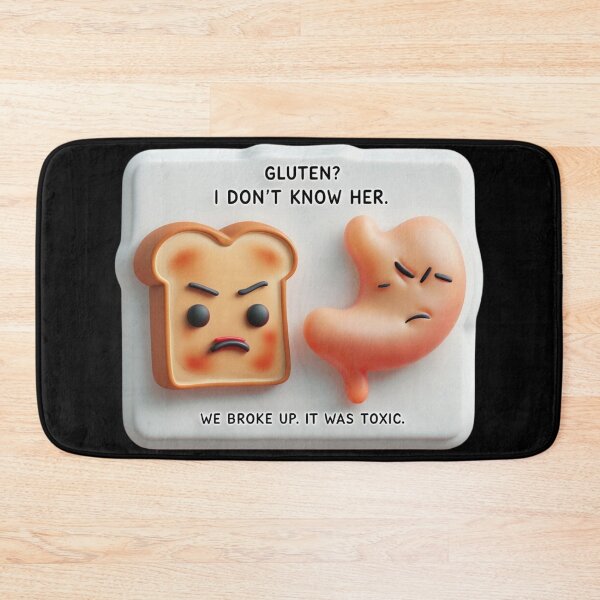 Item preview, Funny Gluten Free Joke – Bread & Stomach Breakup Pun designed and sold by MomentumbyOla.