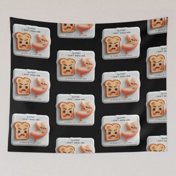 Item preview, Funny Gluten Free Joke – Bread & Stomach Breakup Pun designed and sold by MomentumbyOla.