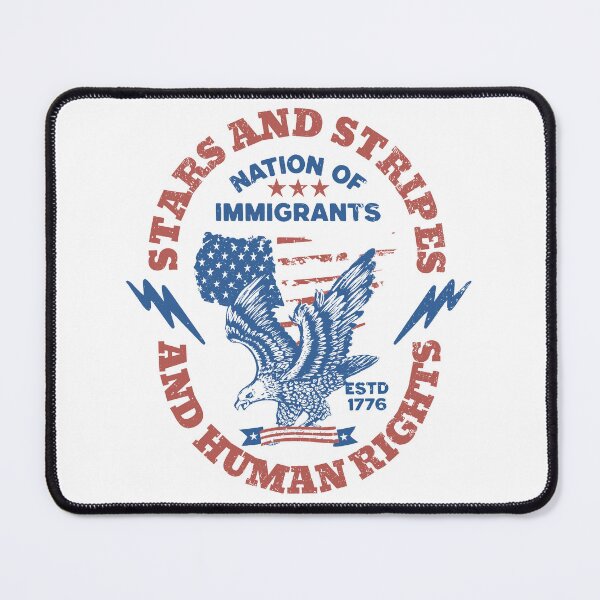 Item preview, Stars and Stripes and Human Rights Tee, Immigrant Rights Fourth of July Shirt, Comfort Colors 4th of July Nation of Immigrants Shirt Liberal designed and sold by DunciOcukino.