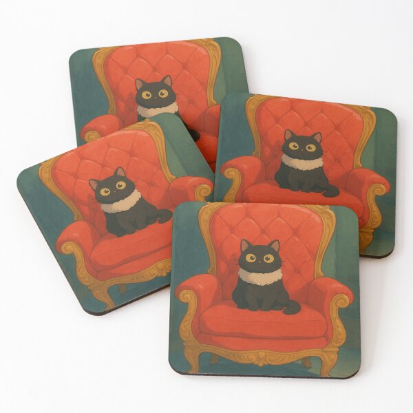Item preview,  Regal Black Cat on Red Throne designed and sold by UnrealF.