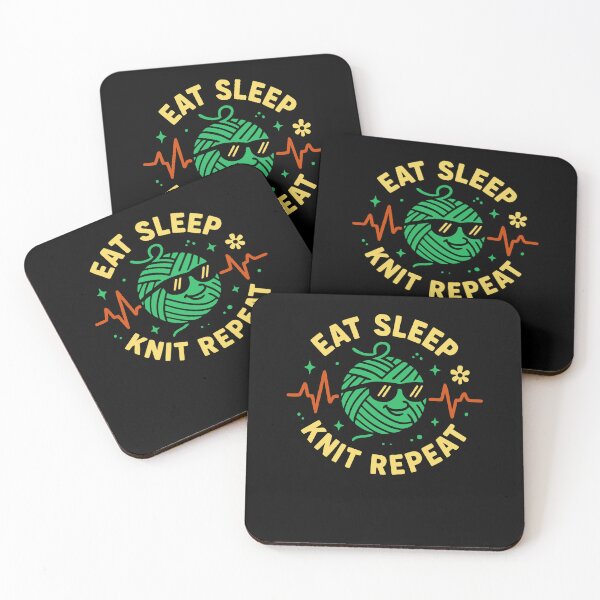Item preview, Eat Sleep Knit Repeat Funny Yarn Design designed and sold by wrestletoys.