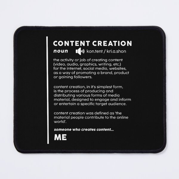 Item preview, Content Creation Definition Design In White Print designed and sold by MouseDeSigns.