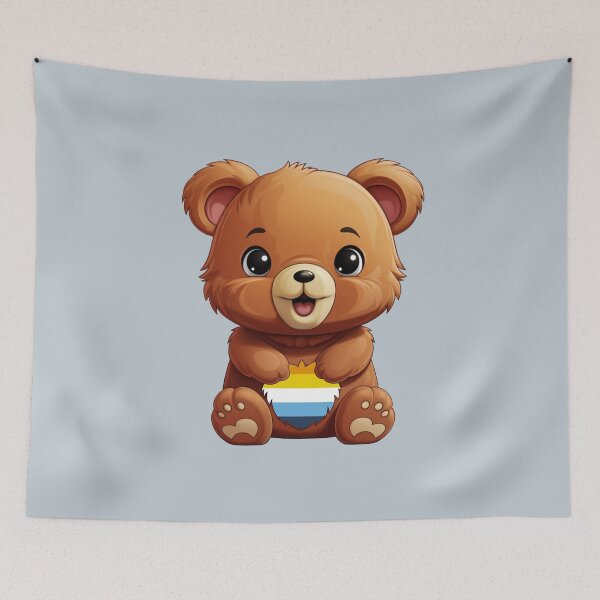 Item preview, Cute AroAce Pride Flag Bear, Subtle Kawaii Aromantic Asexual Bear Design designed and sold by Travelslightly.