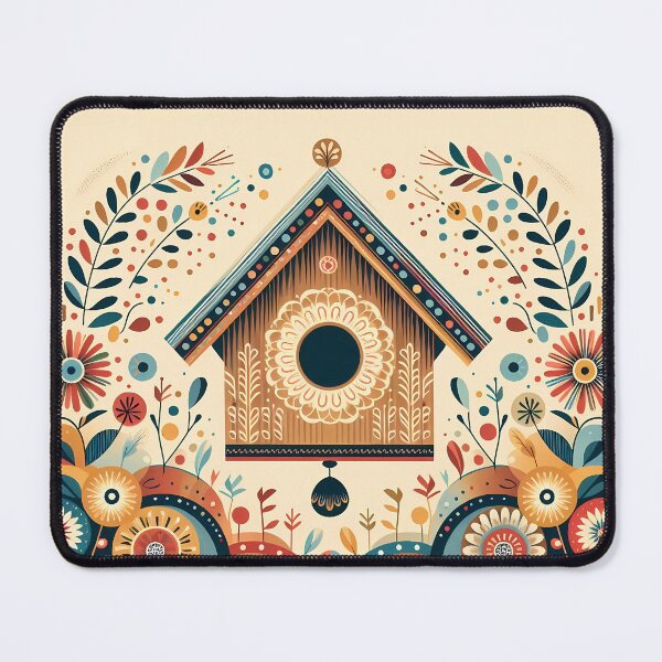 Item preview, Whimsical Folk Birdhouse - Scandinavian Folk Art by heidiannemorris © designed and sold by FOLK ART FUSION by heidiannemorris.