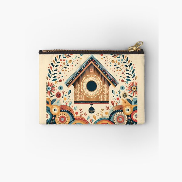 Item preview, Whimsical Folk Birdhouse - Scandinavian Folk Art by heidiannemorris © designed and sold by FOLK ART FUSION by heidiannemorris.