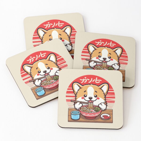 Item preview, Corgi Eating Ramen Cute Kawaii designed and sold by Scaryzz.