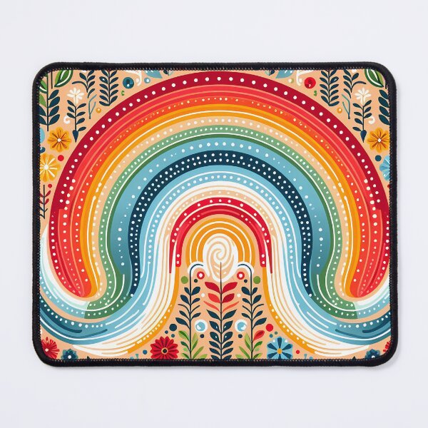 Item preview, Colorful Rainbow Wave - Scandinavian Folk Art by heidiannemorris © designed and sold by FOLK ART FUSION.