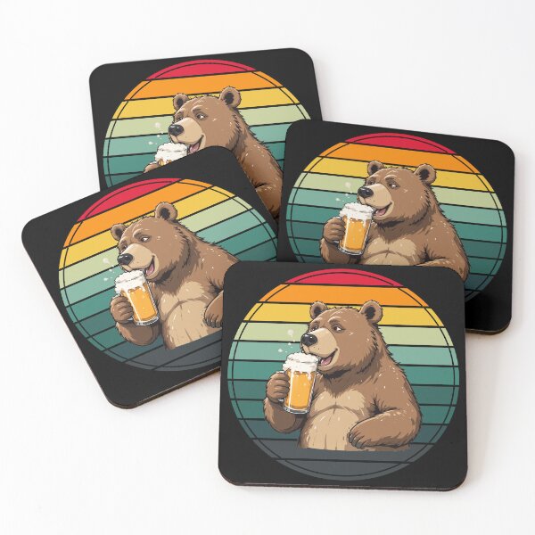Item preview, Funny Drinking Bear Clipart for Party, Dad Gifts & Bar Decor designed and sold by sssweetness.
