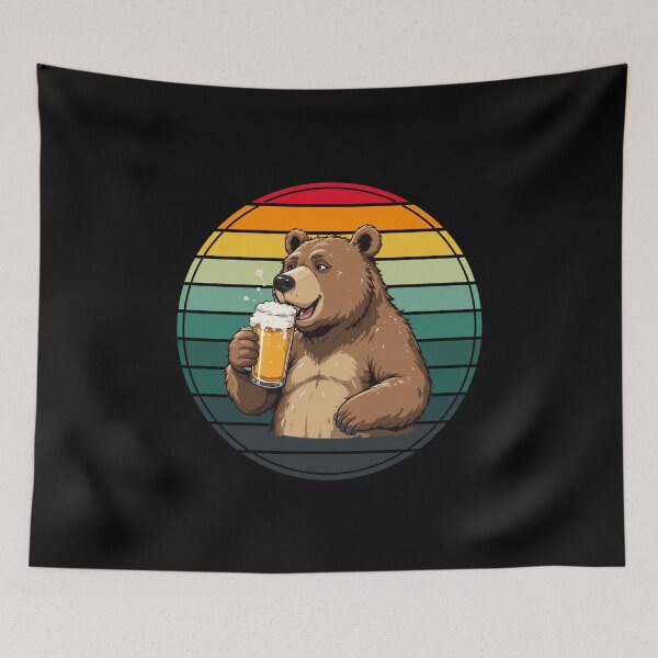 Item preview, Funny Drinking Bear Clipart for Party, Dad Gifts & Bar Decor designed and sold by sssweetness.