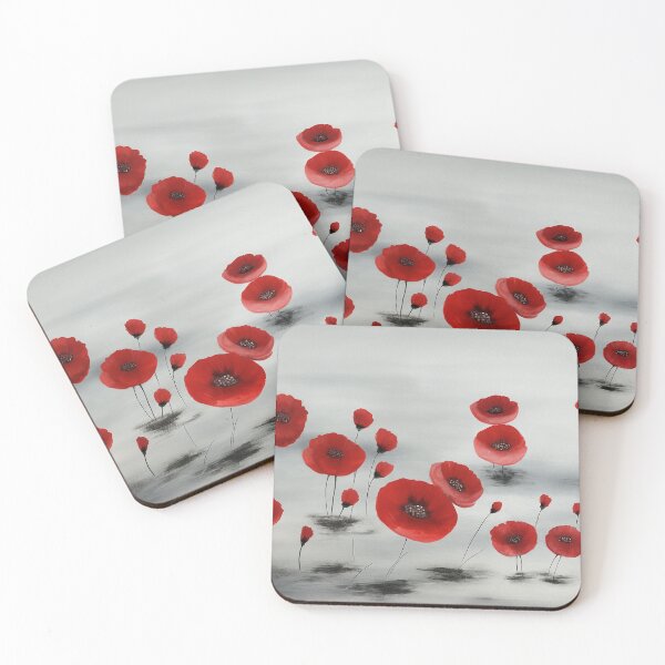 Item preview, Red Poppies in Misty Breeze designed and sold by artlets.