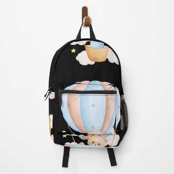 Item preview, Cute cartoon teddy bear on hot air balloon; watercolor hand drawn illustration; designed and sold by The Art Vibe.