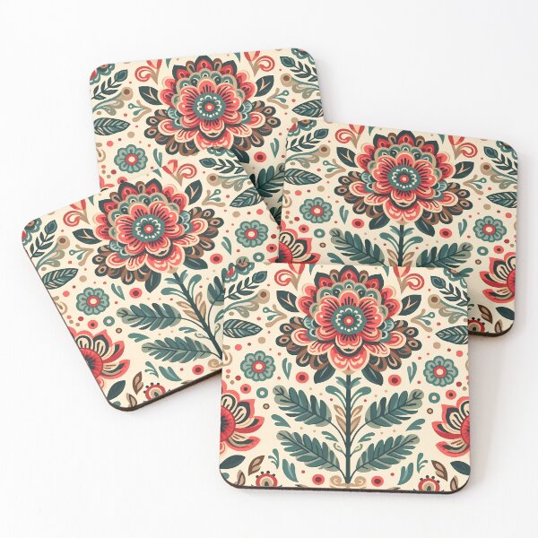 Item preview, Intricate Rosemåling Floral Pattern - Scandinavian Folk Art by heidiannemorris © designed and sold by FOLK ART FUSION by heidiannemorris.