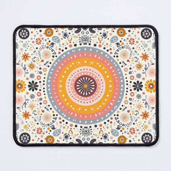 Item preview, Vibrant Folk Art Mandala - Scandinavian Folk Art by heidiannemorris © designed and sold by FOLK ART FUSION.