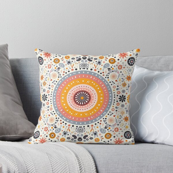 Item preview, Vibrant Folk Art Mandala - Scandinavian Folk Art by heidiannemorris © designed and sold by FOLK ART FUSION by heidiannemorris.