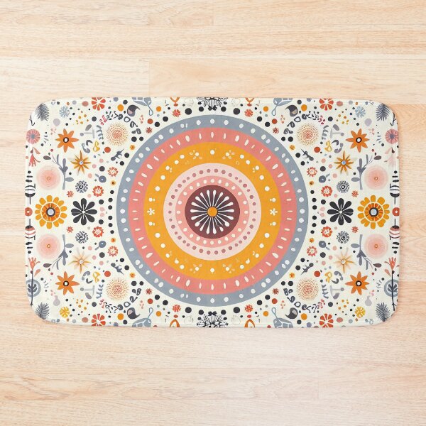 Item preview, Vibrant Folk Art Mandala - Scandinavian Folk Art by heidiannemorris © designed and sold by FOLK ART FUSION.