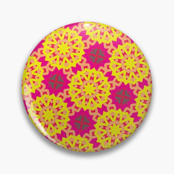 Item preview, Bright Geometric Pattern With Yellow and Pink Mandala Shapes designed and sold by HappyHavenStu.