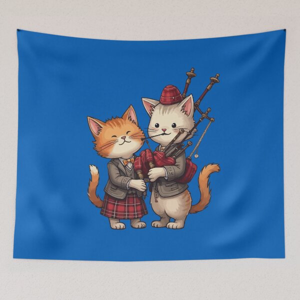 Item preview, Orange Cats Playing Bagpipes and Wearing Plaid designed and sold by taiche.