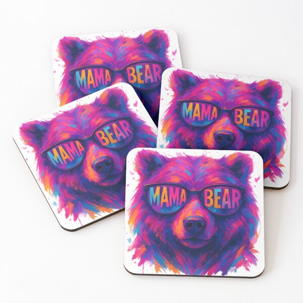 Item preview, Colorful Mama Bear with Sunglasses designed and sold by presentideaas.