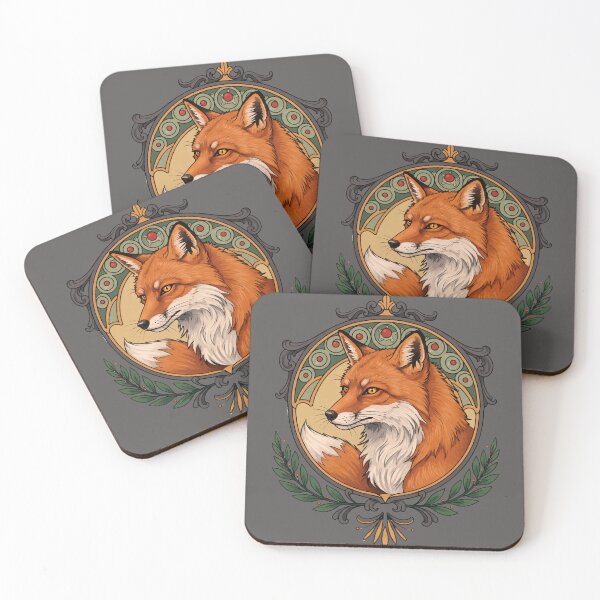 Item preview, Neotraditional Tattoo Art – Majestic Fox with Art Nouveau Motifs designed and sold by Ojo de Lilith.