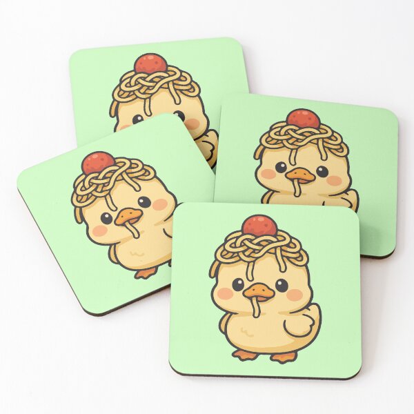 Item preview, Cute baby duck eating noodles  designed and sold by BrownHorse90s.