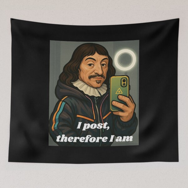Item preview, Descartes Mirror Selfie – “I Post, Therefore I Am” designed and sold by PHILOSOPHY-SWAG.