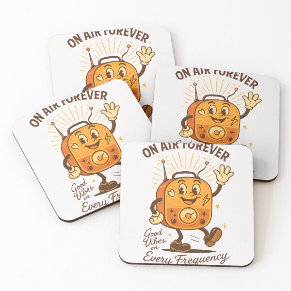 Item preview, Vintage Radio Mascot – On Air Forever, Good Vibes on Every Frequency designed and sold by HoopeStylee.