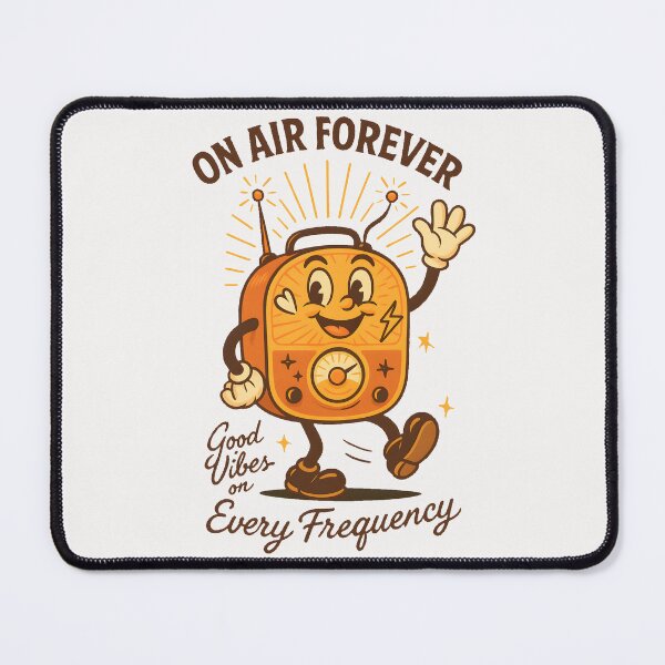 Item preview, Vintage Radio Mascot – On Air Forever, Good Vibes on Every Frequency designed and sold by HoopeStylee.
