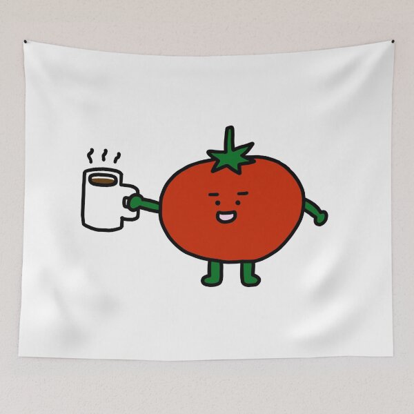 Item preview, tomato guy with a cup of coffee designed and sold by superbaechoo.