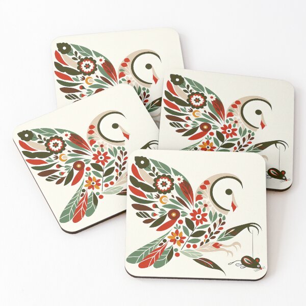 Item preview, Cute Owl with Its Catch - Scandinavian Folk Art by heidiannemorris © designed and sold by FOLK ART FUSION by heidiannemorris.