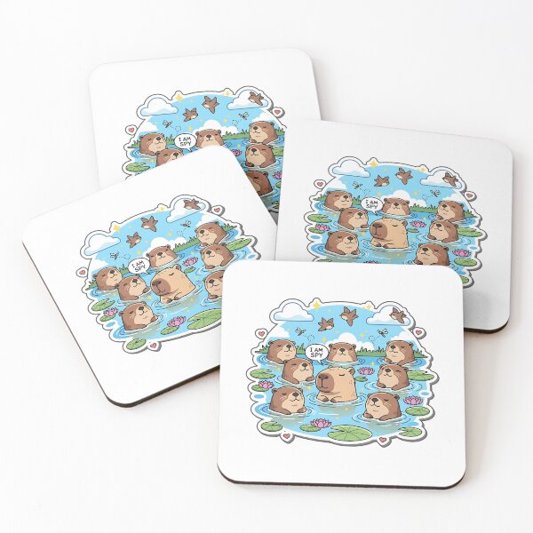 Item preview, Capybara Spy Sticker – Cute Chibi Capybara Among Otters Kawaii Animal Design designed and sold by Nuist25.