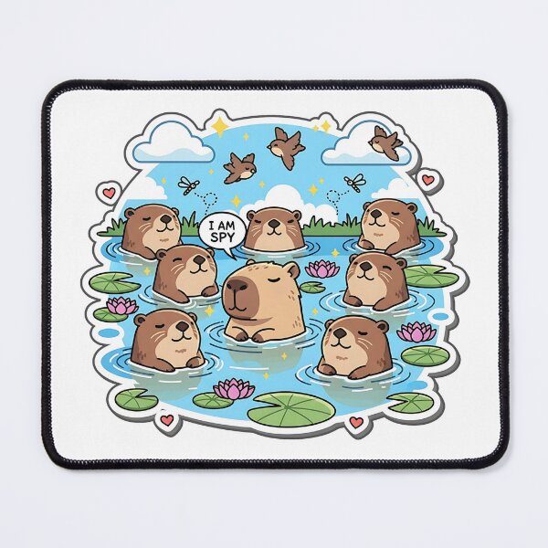 Item preview, Capybara Spy Sticker – Cute Chibi Capybara Among Otters Kawaii Animal Design designed and sold by Nuist25.