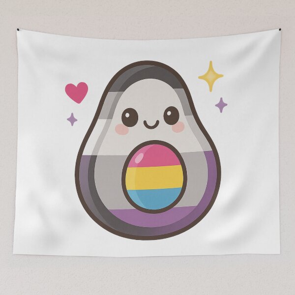 Item preview, Proud Pan-Demi Avocado – Pansexual & Demisexual Pride Cutie designed and sold by Rajasekar.