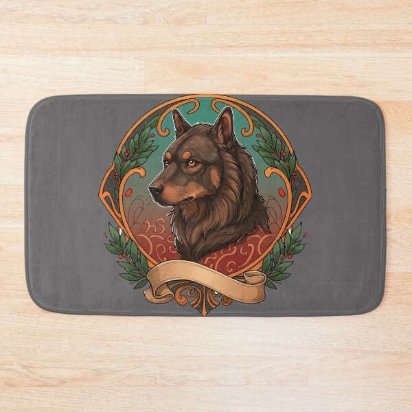 Item preview, Majestic Dog Neotraditional Tattoo – Art Nouveau Decorative Animal Illustration designed and sold by  Ojo de Lilith.