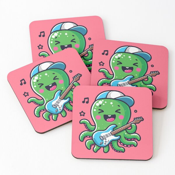 Item preview, Cute octopus playing guitar  designed and sold by BrownHorse90s.