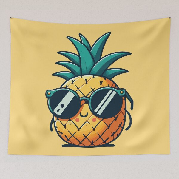 Item preview, Cute pineapple wearing glasses  designed and sold by BrownHorse90s.