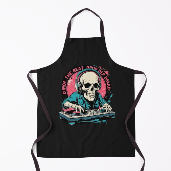 Item preview, Skull DJ – Drop the Beat, Drop Dead | Neon Skull with Headphones Art designed and sold by ColorSplash123.