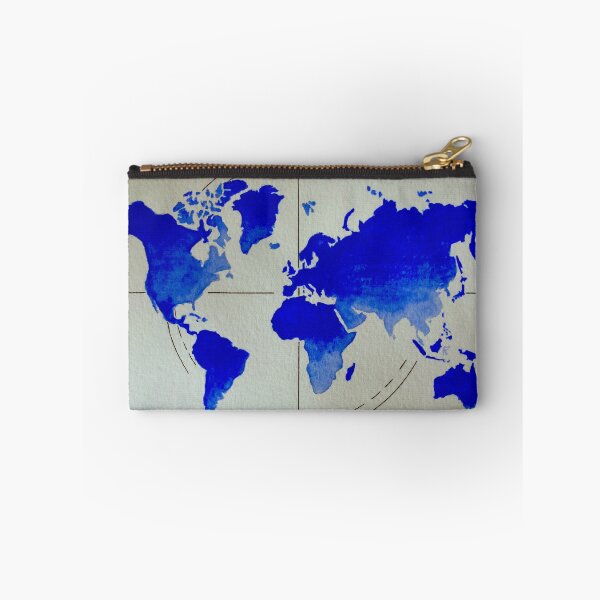 Item preview, blue world map designed and sold by dreamtravel.