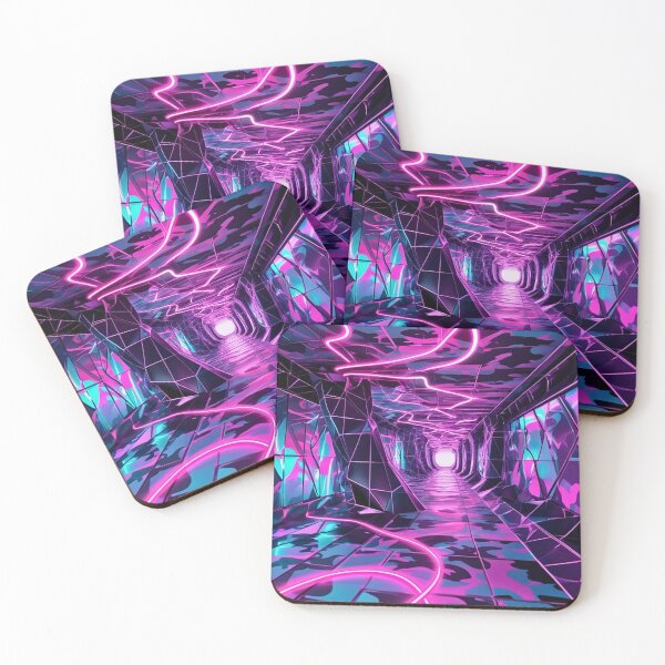 Item preview, Y2K Camo Neon Glowing Vaporwave Grid Pattern designed and sold by CamouflageLab.