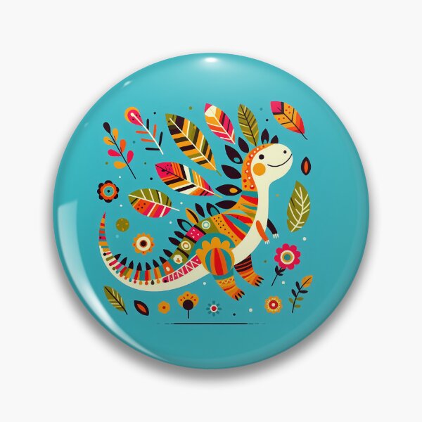 Item preview, Cute Stegosaurus Dinosaur Art - Scandinavian Folk Art by heidiannemorris © designed and sold by FOLK ART FUSION by heidiannemorris.