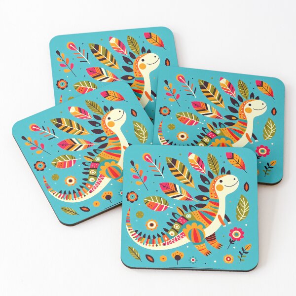 Item preview, Cute Stegosaurus Dinosaur Art - Scandinavian Folk Art by heidiannemorris © designed and sold by FOLK ART FUSION by heidiannemorris.