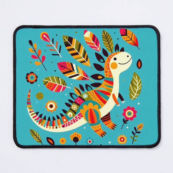 Item preview, Cute Stegosaurus Dinosaur Art - Scandinavian Folk Art by heidiannemorris © designed and sold by FOLK ART FUSION by heidiannemorris.