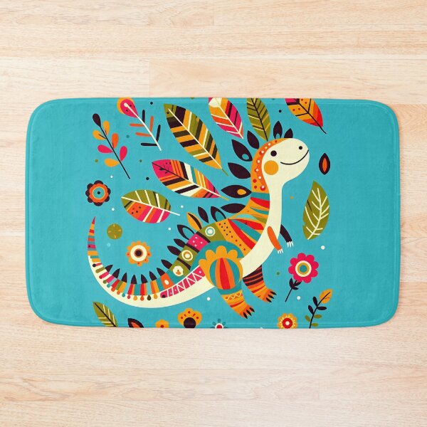 Item preview, Cute Stegosaurus Dinosaur Art - Scandinavian Folk Art by heidiannemorris © designed and sold by FOLK ART FUSION by heidiannemorris.