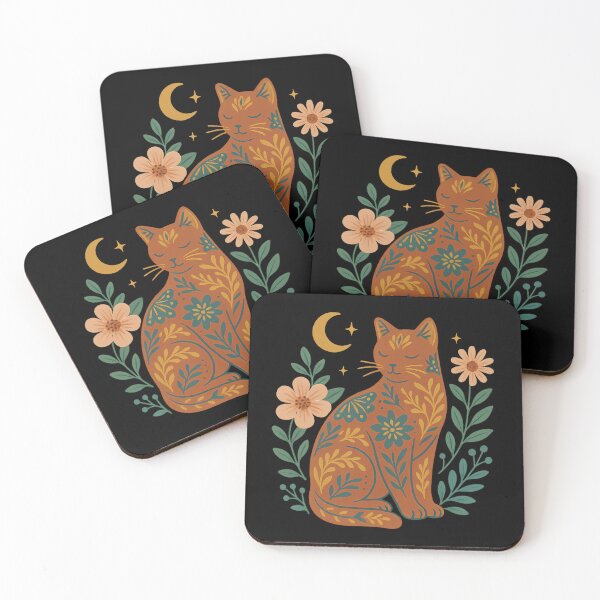 Item preview, Folk Boho Floral Cat – Colorful Ornamental Design designed and sold by OTSC.