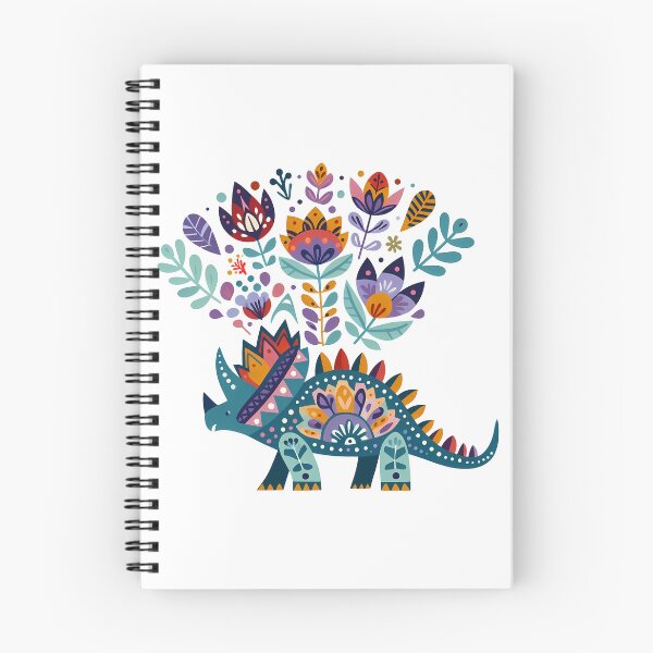 Item preview, Cute Colourful Triceratops Art - Scandinavian Folk Art by heidiannemorris © designed and sold by FOLK ART FUSION.