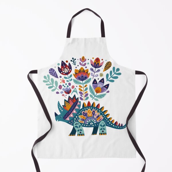 Item preview, Cute Colourful Triceratops Art - Scandinavian Folk Art by heidiannemorris © designed and sold by FOLK ART FUSION by heidiannemorris.