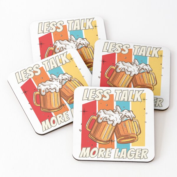 Item preview, Less Talk More Lager Retro Beer Mug Design designed and sold by E20STUDIO.